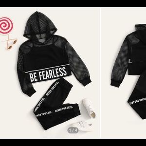 Black and white pants set